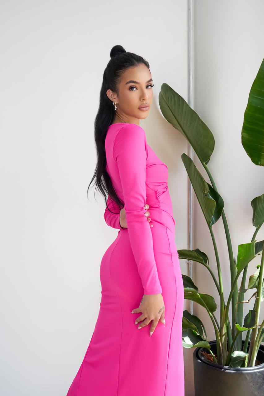 fashion trend seeker pink bodycon dress